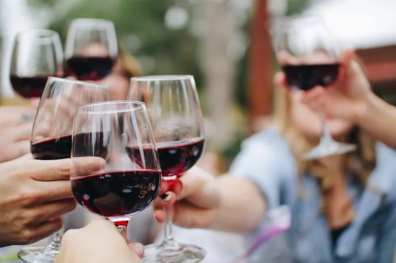 Ruby natural wine bottle and pour